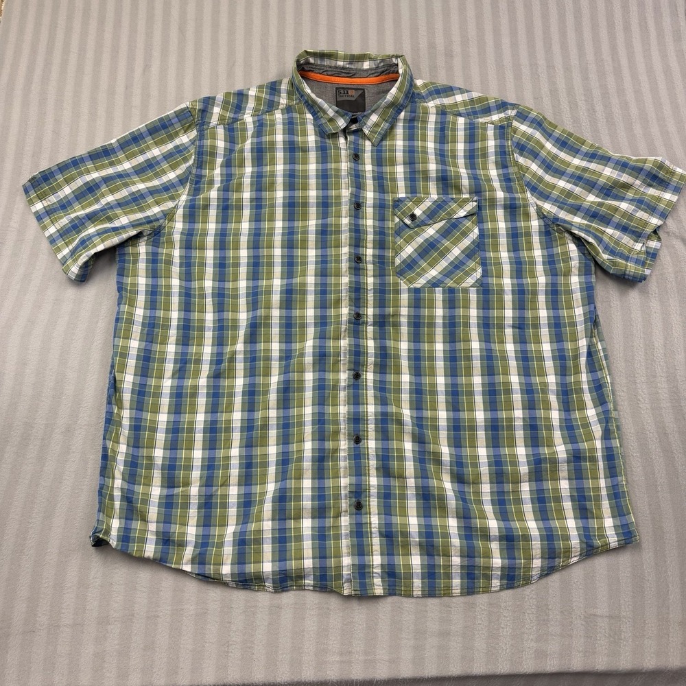 5.11 Tactical Shirt Mens Size 2XL Multicolor plaid Short Sleeve Button-up Snap